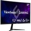 ViewSonic Monitor curvo 27» VX2718-2KPC-MHD, 2K, pannello VA, 165 hz, 1 ms MPRT, sincronizzazione adattiva, 2 HDMI, DisplayPort, altoparlanti