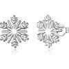EUDORA Harmony Ball Orecchini a Bottone con Fiocco di Neve in Argento Sterling da Donna, Regalo di Gioielli per Orecchie Ipoallergenici e Delicati