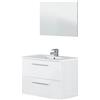 Fores Mobile bagno sospeso 80 cm con lavabo e specchio bianco laccato - Aruba 94613