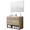 Fores Mobile bagno sospeso 80 cm con lavabo e specchio rovere - Dakota 96250