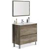 Fores Mobile bagno 80 cm con lavabo e specchio rovere - Dakota 94611