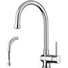 Paffoni Miscelatore Lavello canna orientabile con Doccetta Estraibile Paffoni Serie Stick Cromato SK185CR