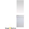 Mobile bagno sospeso 40 cm salvaspazio con lavabo e specchio bianco laccato