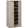 Fores Scarpiera A 2 Ante E 6 Ripiani 55x36x108 In Legno Rovere Armadio A Parete