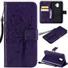 Fatcatparadise Cover per Samsung Galaxy A6 2018, Custodia Samsung A6 2018, Custodia Portafoglio a Libro in Pelle Flip Cover e TPU Silicone con Funzione Supporto Chiusura Magnetica (Viola)