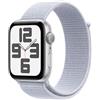 Apple Watch SE (2ª gen.) GPS 44 mm Smartwatch con cassa in alluminio Argento e cinturino Sport Loop Nuvola azzurra. Tracker per fitness e sonno, app Battito, Rilevamento incidenti, Carbon Neutral