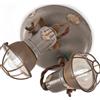 Ferroluce Plafoniera 2 luci con gabbia Retrò Loft C1678/1 di Ferroluce