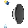 Applique Solare Tonda IP65 Nera da parete per Esterni Bianco Naturale 4.000K