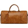 dbramante1928 Kastrup 2 Borsa Weekender | Borsone da viaggio Pelle Pieno Fiore - Borsone da viaggio uomo e donna di qualità superiore - Dimensioni: 27 x 57 x 25 cm (Tan)