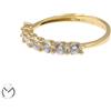 Anello riviera veretta in oro giallo 18 Kt 750 zirconi -28/vv-