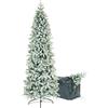 BOP Albero Di Natale Slim Innevato Eolo 240 Cm, Fogliame In PE Real Touch e PVC, Borsa Omaggio, Apertura Automatica A Ombrello, Molto Folto E Realistico, Design Salvaspazio Alto e Stretto Alla Base