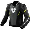 Rev'it Giubbotto Moto Pelle Rev'it CONTROL Nero Giallo Neon