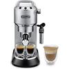 De'Longhi Dedica EC685.M Macchina Caffè Espresso Manuale, Caffè Polvere o Cialde E.S.E., Montalatte classico per Cappuccini, Spegnimento Automatico, Serbatoio 1L, Filtro Singolo/Doppio, Metal