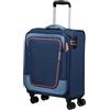 American Tourister Pulsonic - Spinner S, bagagli a mano espandibile, 55 cm, 40,5/43,5 L, blu (Combat Navy)