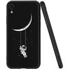Yoedge Cover per iPhone XR, Sottile Antiurto Custodia Nero Silicone TPU con Disegni Pattern Ultra Slim 360 Protective Bumper Case per Apple iPhone XR, Astronauta