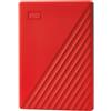 Western Digital WD My Passport WDBYVG0020BRD - HDD - crittografato - 2 TB - esterno (portatile) - USB 3.2 Gen 1 - 256 bit AES - rosso WDBYVG0020BRD-WESN