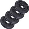 ScSPORTS® Dischi Pesi - Set da 2,5/5/7,5 kg in Ghisa, Ø 30/31mm, Nero - Weight Plates, Piastre, Bilanciere, Manubri, Palestra da Casa, Fitness, Allenamento (5 KG (4x 1.25))