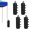 BuxiuGK 4 Pezzi Sacchi di Sabbia per Tenda,Sacchetti per Pesi a Baldacchino per Aumentare Il Peso Delle Gambe di Gazebo,Tende da Giardino,Ombrelloni,Trampolini,Tenda Pop-up,20cm x 50cm,Nero