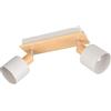 Trio Leuchten Spotbalken Shanti 862700276, Metall Warm Grey, Holz naturbelassen, exkl. 1x E14