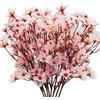 Uieke 8 fiori di ciliegio artificiali, rami di ciliegio in seta, fiori di prugno finti per fai da te, casa, albero di nozze, decorazione per feste, colore rosa