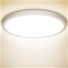 NIBSHOOM Plafoniera LED Soffitto, Lampadario Soffitto 18W, 1800LM 4000K Lampada Luce Moderna per Camera da Letto, Bagno, Cucina, Soggiorno, Ufficio, Balcone, Bianco Naturale, Ø22cm