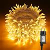 BrizLabs Luci Albero di Natale Esterno, 50M 500 LED Catena Luminosa Bianco Caldo con Spina 8 Modalità Impermeabile Luci Natalizie Decorative per Finestra Matrimonio Festa Patio, Filo Trasparente