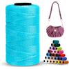 LEREATI Cordino per Borse Uncinetto Filo Macrame 1mm x 230m Macrame Corda Colorata Cordoncino per Borse a Uncinetto, Arazzo da Parete, Acchiappasogni, Fai da Te (Blu Lago)