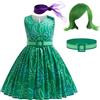 keaiyouhuo Ragazze Disgusto Principessa Vestito Gioia Costume Bambini Cosplay Vestire Halloween Compleanno Natale Abiti con Parrucca