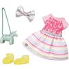 Glitter Girls - Fleurs brillantes en fleurs - Vestiti per bambole Glitter Girls - Abito floreale Arc-en-ciel - Borsetta e fiocco per capelli unicorno - Accessori per bambole da 36 cm - 3 anni +