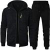 NaLatia Tuta Uomo Completa Felpa Con Cappuccio Due Pezzi Felpa e Pantalone Set Tracksuit Tute da Ginnastica Felpa Con Zip e Cappuccio Suit Felpata Invernale Tuta Abbigliamento Sportiva Tuta Completa