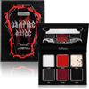 Afflano Ombretto Rosso Nero Palette Trucco Goth Eyeshadow Palette, Vampiro Rosso Sangue Halloween Trucco, Palette Ombretti Smokey Bordeaux Scuro Pigmentato, Nero Rosso Ombretto Gotico Clown SFX Trucco
