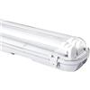 Daromigo Lampada LED 150 cm per Ambienti Umidi, Plafoniera Garage 2 x 24 W 4080 lm, Bianco Neutro, Tubo T8 LED Doppio, Impermeabile IP65 per Parete, Officina (1 Pezzo)