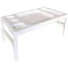 Vetrina del Benessere PRATICO -Bianco- Vassoio Tavolino da Letto Multiuso Pieghevole, per Colazione a Letto, Spuntino in Poltrona, Ideale come Leggio per Lettura sul Divano, Supporto Portatile con Gambe Pieghevoli