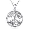 AEONSLOVE Ciondolo Albero della Vita Argento 925 per Mamma Figlia Collana Albero della Vita Donna con Cristallo Turchese Malachite Gioielli con Albero della Vita Regalo Festa della Mamma