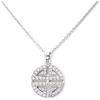 Ankra 1VNAKRJ-NL0026 - Collana da donna con ciondolo rotondo in argento 925 rodiato, 45 cm, Eine Grösse, Argento sterling, Nessuna pietra preziosa