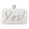Boutique De FGG Yes I Do Borse da Sera Perline Donna Pochette Borsette Sposa Matrimonio, Bianca