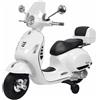 GLOBO S.R.L. Globo Vespa Elettrica per Bambini GTS Super Sport 12V Con Bauletto colore Bianco