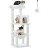 PAWZ Road Albero per gatti da interno, torre per gatti multilivello da 116 cm, con grande struttura in metallo, amaca per gatti con 4 pali tiragraffi e posatoio superiore, per gatti di taglia piccola