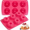 webake 2 Pz Stampo per Ciambelle Stampi per Torte in Silicone Kugelhopf Flauto Antiaderente Muffin Pan per Dolci, Cioccolato, Muffin, Torta, Tortini
