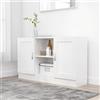 TJROO Credenza Vetrina con Ante 120x30,5x70 cm Credenza Espositore Mobile da Salotto Mobile Alto Mobiletto Ingresso Mobile Contenitore Armadietto con Ante Legno ingegnerizzato, MDF Bianco