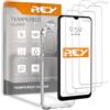 REY Pack 3X Pellicola salvaschermo e Cover Anti-Shock per TCL 40R 5G, Vetro temperato e Silicone TPU ad Alta Resistenza