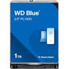 WD Blue 1TB per Laptop, Hard Disk interno da 2.5", 5400 RPM Class, SATA 6 GB/s, Cache da 128 MB, Garanzia 2 anni