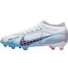 Nike Mercurial Zoom Vapor 15 PRO Fg, Sneaker Uomo, White Baltic Blue Pink Blast Indigo Haze, 40 EU