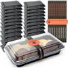 MAIXINNEW 25 Pezzi Scatole per Fette di Torta con Coperchi Trasparenti, Contenitore Plastica per Fette di Torta 16x9,5 cm, Scatole per Dolci Piccole con Adesivi Sigillanti per Torte, Biscotti, Panini
