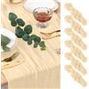 AUAUY 6PZ Runner Garza da Formaggio, 90x300cm Beige Runner Tavola in Tulle