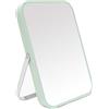 YEAKE Specchio da tavolo da trucco, portatile, pieghevole, con supporto in metallo, rotazione di 90 °, regolabile, per il bagno, per la rasatura della doccia (verde)