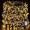 BrizLabs Luci Albero di Natale Esterno, BrizLabs 100M 1000 LED Catena Luminosa Bianco Caldo con Spina 8 Modalità Impermeabile Luci Fatate Natalizie per Esterni Casa Festa Matrimonio Giardino, Filo Verde