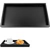 Lovesmile Vassoio Legno Nero per Tè, Cibo, Bevande - Vuota Tasche per Utensili da Cucina, Ristoranti e Bar (30 * 20 * 2cm)