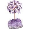 Jovivi Albero della Vita con Grappolo Ametista - Soprammobile per Decorazione Interni, Chakra, Cristallo, Portafortuna Feng Shui, Energia Reiki