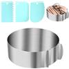 LPZMPZ Anello per Torte Regolabile Diametro Regolabile da 16-30cm Cake Ring Altezza 5 cm, Stampo per Torta Rotondo in Acciaio Inox per Dolci, Pasticceria, Torte (Argento)